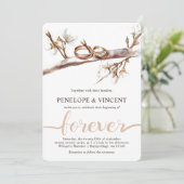 Cherry Blossom Wedding Invitation Kaart (Staand voorkant)