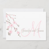 Cherry Blossom Wedding Invitation Landschap Kaart (Voorkant)