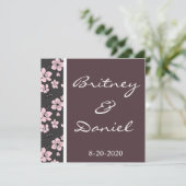 Cherry Blossom Wedding Invitations Kaart (Staand voorkant)