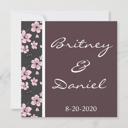 Cherry Blossom Wedding Invitations Kaart (Voorkant)