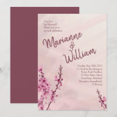 Cherry Blossom Wedding Invitations Kaart (Voorkant / Achterkant)