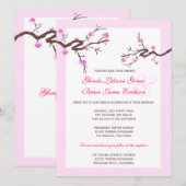 Cherry Blossom Wedding Invitations Kaart (Voorkant / Achterkant)