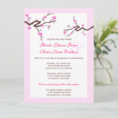 Cherry Blossom Wedding Invitations Kaart (Staand voorkant)