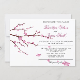 Cherry Blossom Wedding Invitations Kaart