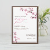 Cherry Blossom Wedding Invitations Kaart (Staand voorkant)