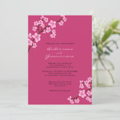Cherry Blossom Wedding Invitations Kaart (Staand voorkant)