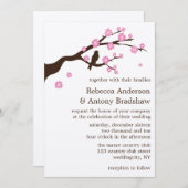 Cherry Blossom Wedding Invitations Kaart (Voorkant / Achterkant)
