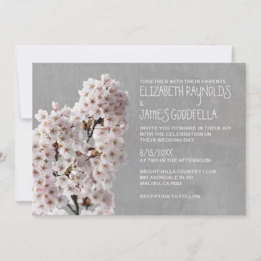 Cherry Blossom Wedding Invitations Kaart (Voorkant)