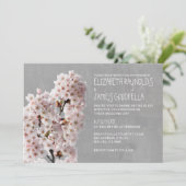 Cherry Blossom Wedding Invitations Kaart (Staand voorkant)