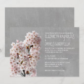 Cherry Blossom Wedding Invitations Kaart (Voorkant / Achterkant)