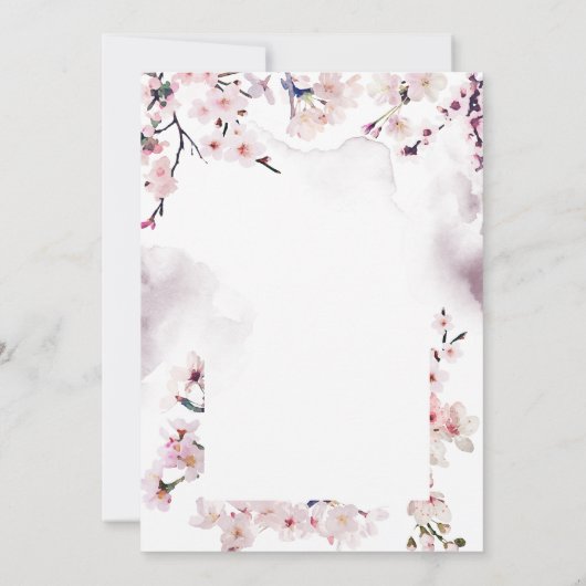 Cherry Blossom Wedding Jubileum Kaart (Achterkant)