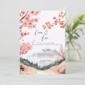 Cherry Blossom Wedding Kaart (Staand voorkant)
