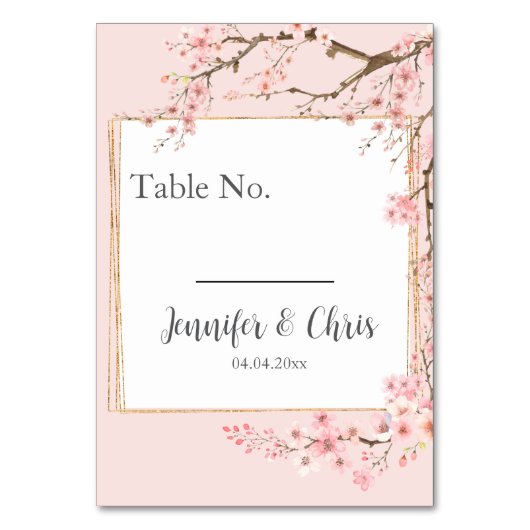 Cherry Blossom Wedding Kaart (Voorkant)