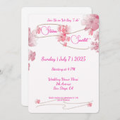 Cherry Blossom Wedding Kaart (Voorkant / Achterkant)