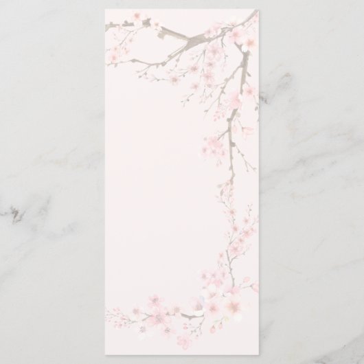 Cherry Blossom Wedding Menu (Achterkant)