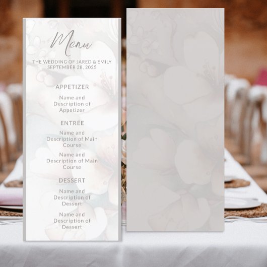 Cherry Blossom Wedding Menu