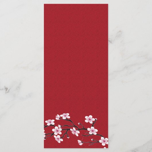 Cherry Blossom Wedding Menu (Achterkant)