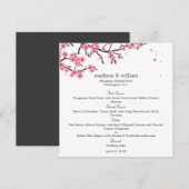 Cherry Blossom Wedding Menu Card (Voorkant / Achterkant)