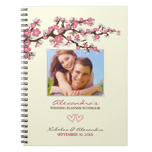 Cherry Blossom Wedding Planner Notebook (roze) Notitieboek (Voorkant)
