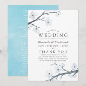 Cherry Blossom Wedding Programmakaart (Voorkant / Achterkant)