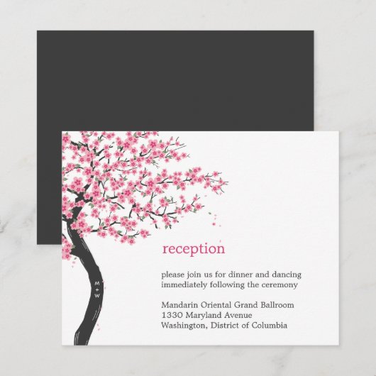 Cherry Blossom Wedding Reception Card Informatiekaartje