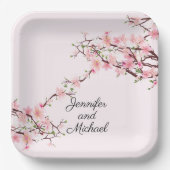 Cherry Blossom Wedding Reception Personalize Name Papieren Bordje (Voorkant)