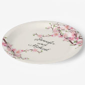 Cherry Blossom Wedding Reception Personalize Name Papieren Bordje (Gekanteld)