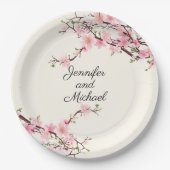 Cherry Blossom Wedding Reception Personalize Name Papieren Bordje (Voorkant)