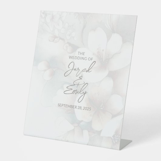 Cherry Blossom Wedding Reclamebord Met Voetstuk (Voorkant)