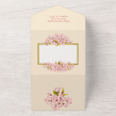 Cherry Blossom Wedding & RSVP All In One Uitnodiging (Buitenkant)