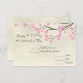 Cherry Blossom Wedding RSVP Card (Voorkant / Achterkant)