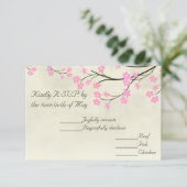 Cherry Blossom Wedding RSVP Card Kaartje (Staand voorkant)