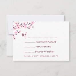 Cherry Blossom Wedding RSVP Kaartje