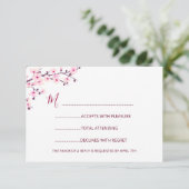 Cherry Blossom Wedding RSVP Kaartje (Staand voorkant)