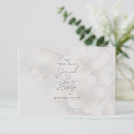 Cherry Blossom Wedding RSVP Kaartje (Staand voorkant)