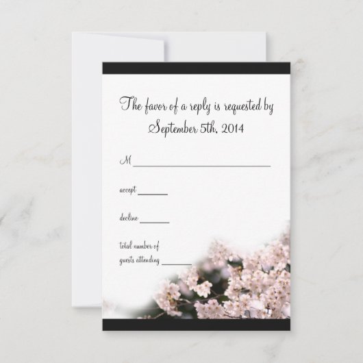 Cherry Blossom Wedding RSVP Kaartje (Voorkant)