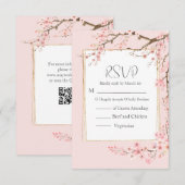 Cherry Blossom Wedding RSVP Kaartje (Voorkant / Achterkant)