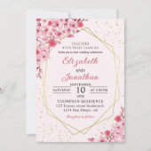Cherry Blossom Wedding – Sakura Floral Wedding Kaart (Voorkant)