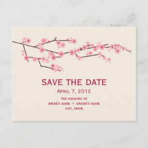 Cherry Blossom Wedding Save the Date Briefkaart