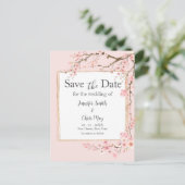 Cherry Blossom Wedding Save the Date Briefkaart (Staand voorkant)