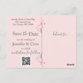 Cherry Blossom Wedding Save the Date Briefkaart (Achterkant)