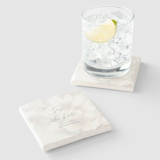 Cherry Blossom Wedding Save the Date Stenen Onderzetter (Zijkant)