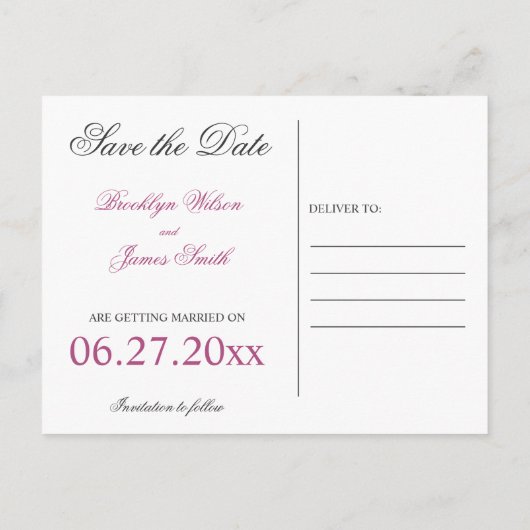Cherry Blossom Wedding Save the Dates Aankondigingskaart (Achterkant)