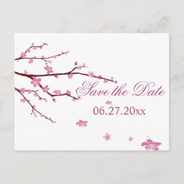Cherry Blossom Wedding Save the Dates Aankondigingskaart
