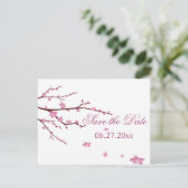 Cherry Blossom Wedding Save the Dates Aankondigingskaart (Staand voorkant)