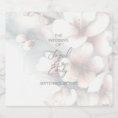 Cherry Blossom Wedding Sparkling Wijnetiket (Enkel label)