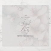 Cherry Blossom Wedding Sparkling Wijnetiket (Enkel label)