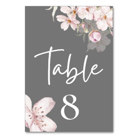 Cherry Blossom Wedding Table Card Kaart (Achterkant)