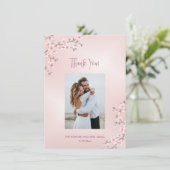 Cherry Blossom Wedding Thank You Bedankkaart (Staand voorkant)