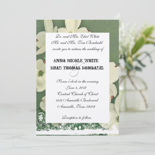  Cherry Blossom Wedding Uitnodiging (Staand voorkant)